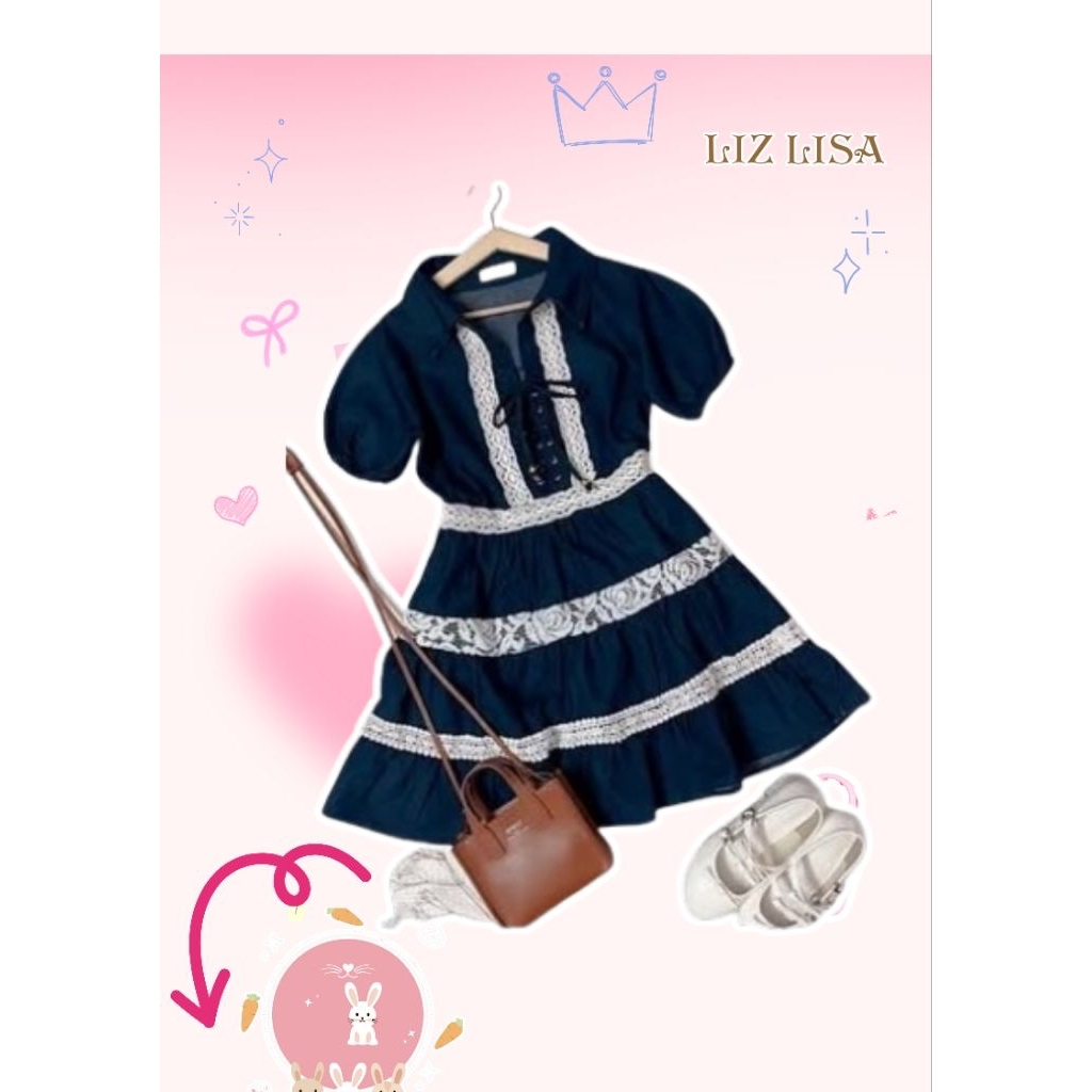 เดรสแบรนด์ Lizlisa มือ 1 ของใหม่ สวยมากๆค่ะสายแบ๊วควรมีไว้ครอบครอง😘💕แบรนด์ญี่ปุ่น 🇯🇵แท้