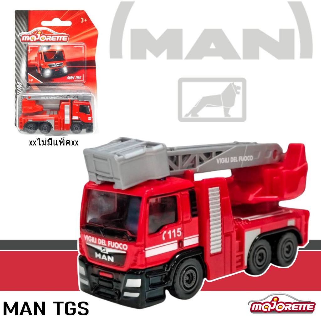 Majorette MAN TGS รถดับเพลิงบันไดหมุนได้ 360° โมเดลรถเหล็ก (รถนอกแพ็ค) รถของเล่น ของสะสม ลิขสิทธิ์แท้