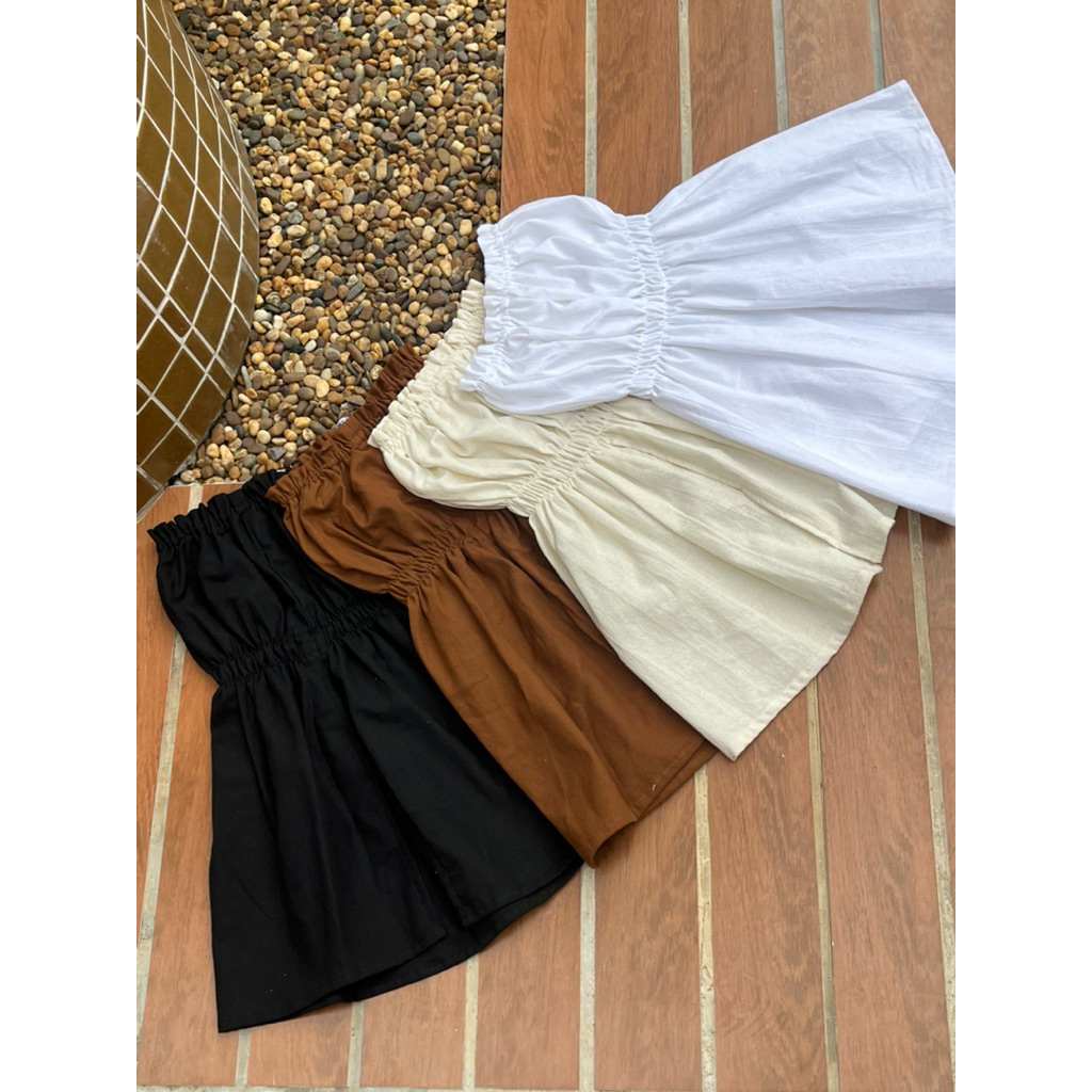 Anna🍒 เสื้อเกาะอกผ่าหน้าผ้าฝ้าย