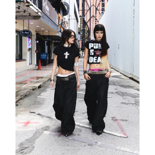 (🔥จัดส่งด่วน 1 วัน!) 22wrldwidee Paper Punk Baby Tee รวมเสื้อยืดทรงครอปสุดเท่ห์! (AD127-AD129)