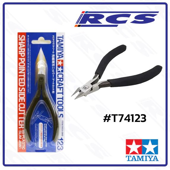 TAMIYA 74123 SHARP POINTED SIDE CUTTER for PLASTIC (SLIM JAW) ตัดชิ้นงานพลาสติก
