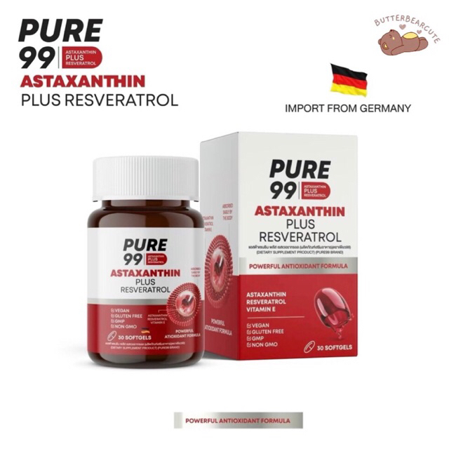Pure99 Astaxanthin Plus Resveratrol (30 เม็ด)