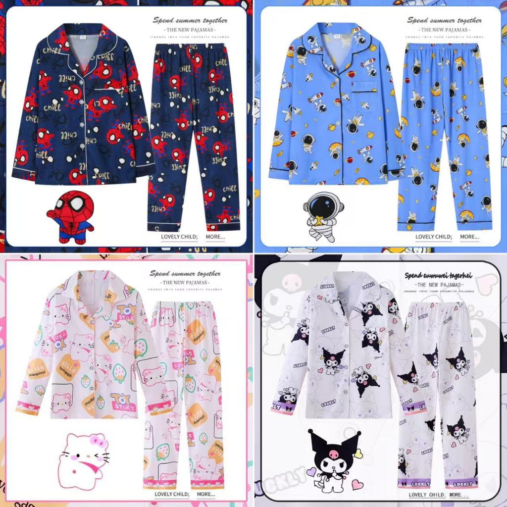 ชุดนอนลายการ์ตูนเด็กผู้ชาย  เสื้อผ้าสาวๆ  สไปเดอร์แมน  สุนัขอบเชยหยก  ผ้าฝ้ายคุณภาพดี
