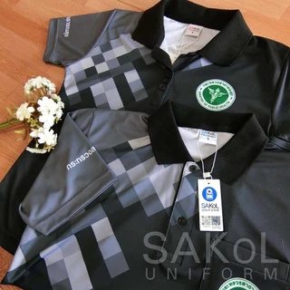 SAKOL เสื้อโปโลพิมพ์ลาย 07 สธ ดำ ตราสาธารณสุข โปโลสาสุข เสื้อสีดำ เสื้อดำ