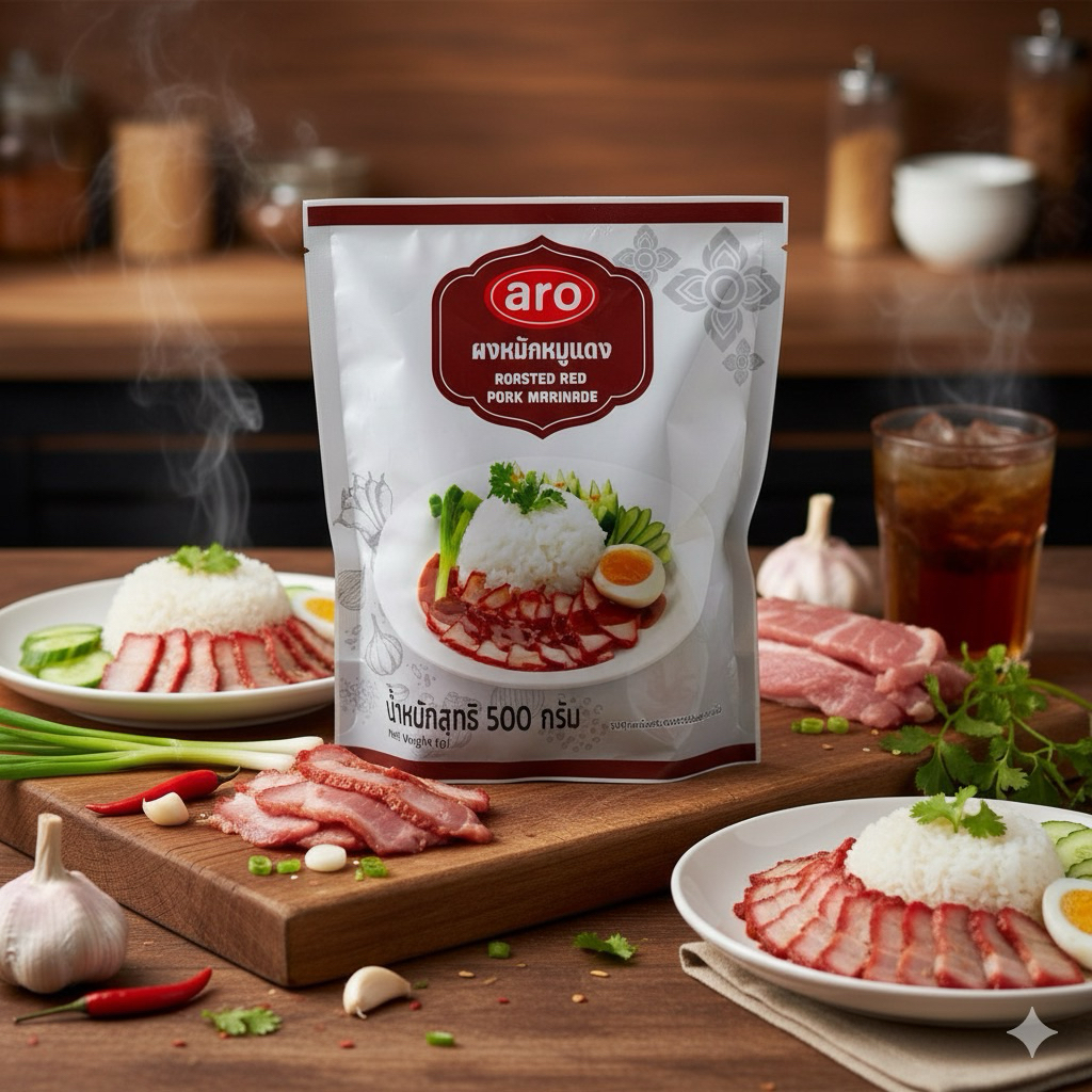 เอโร่ ผงหมักหมูแดง 500 ก. หมูแดงนุ่มฉ่ำ หอมกรุ่น ทำง่าย  (ได้รับสินค้าตามตัวเลือกและราคาที่จ่าย)