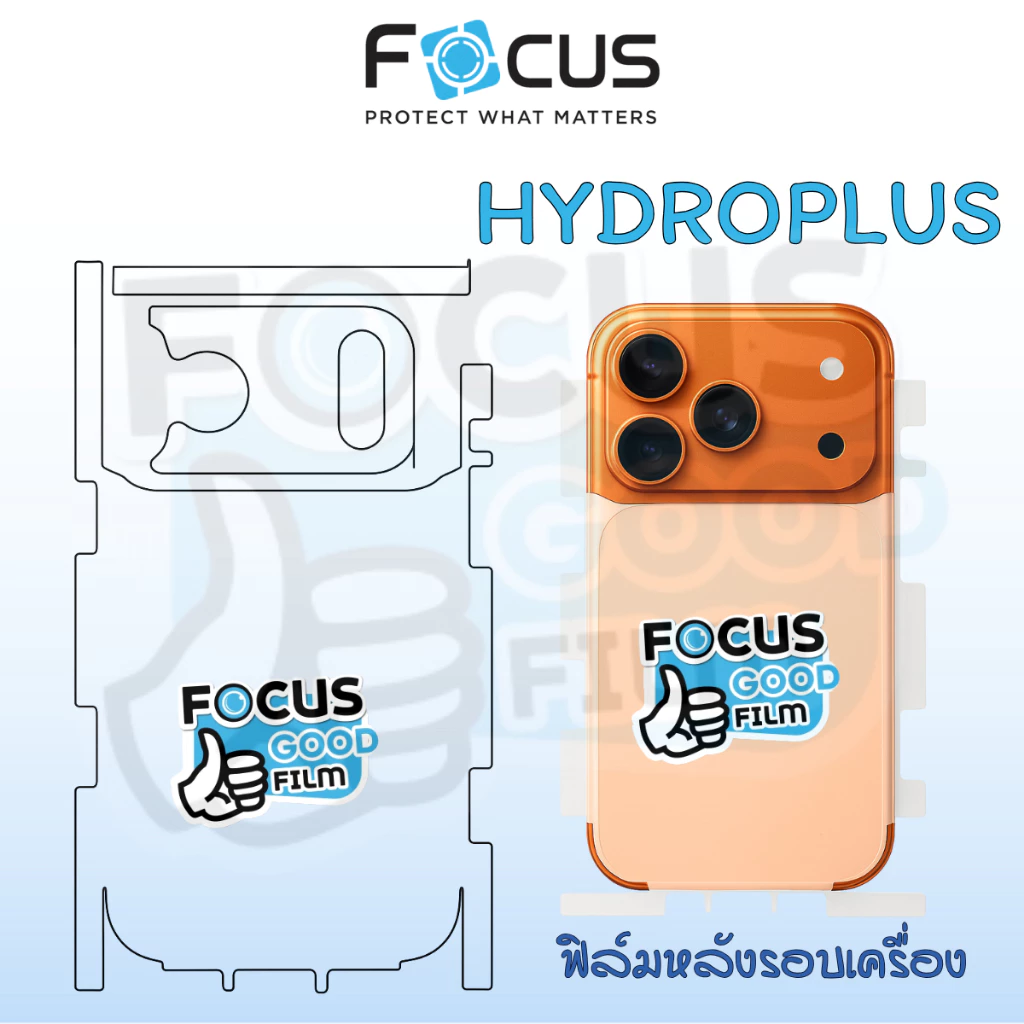 ฟิล์มหลังรอบตัวครื่องไฮโดรเจล Hydroplus Focus for iPhone ไอโฟน 17e 17 Air 17 Pro 17 Pro Max 16 PM Pro Plus 16eโฟกัส thumbnail 3