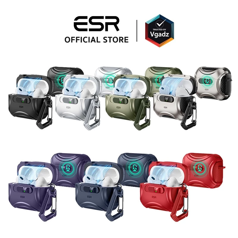 ESR เคสสำหรับ AirPods Pro 3 รุ่น Cyber Armor FlickLock Case (HaloLock)