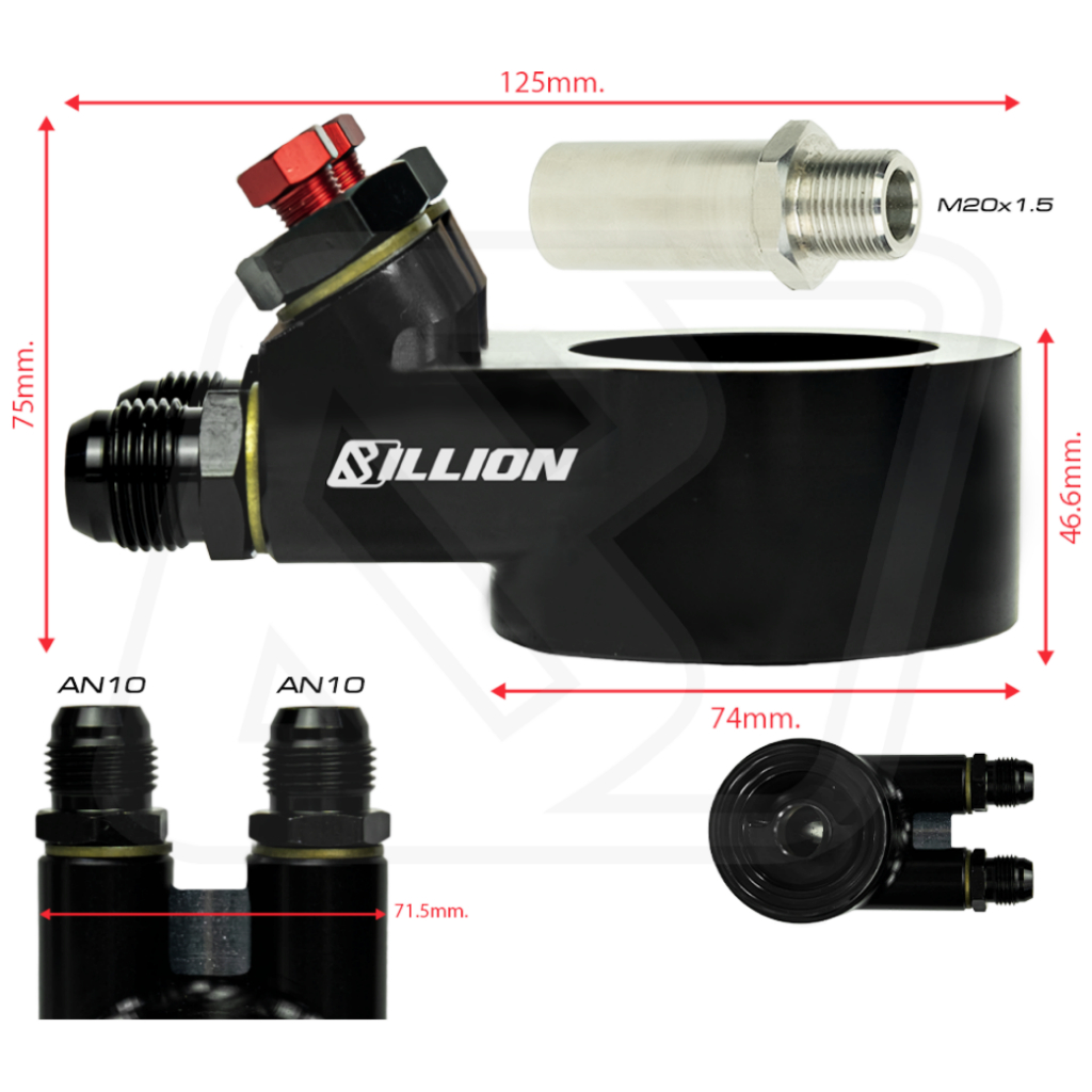 อแดปเตอร์ออยแยก Billion AN10 ทรงสูง M20x1.5 (SUBARU) - รูปที่ 4
