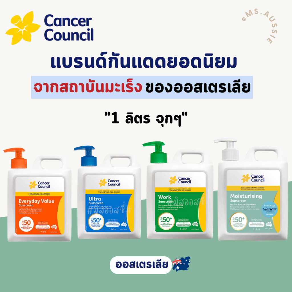 Cancer Council Sunscreen 1 ลิตร​ ☀️ ครีมกันแดด​ จากออสเตรเลีย​ 🇦🇺