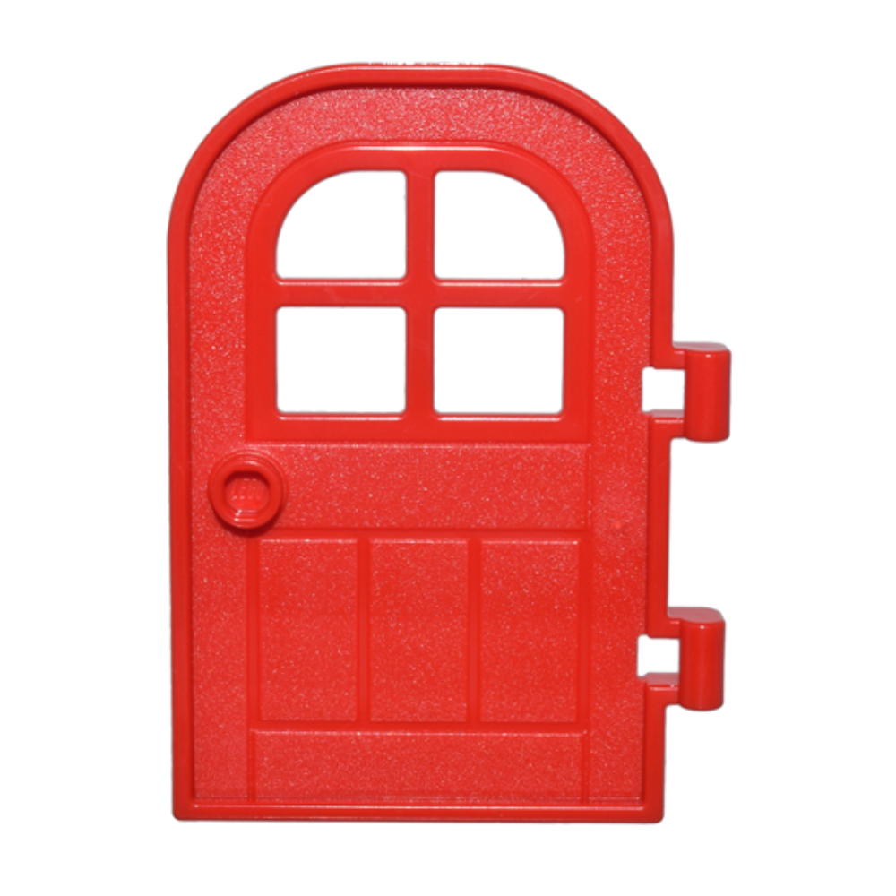 [Door] ชิ้นส่วนเลโก้ Lego Part Door 1 x 4 x 6 Curved Top with Window with 4 Panes and... (5257) ราคา/ชิ้น
