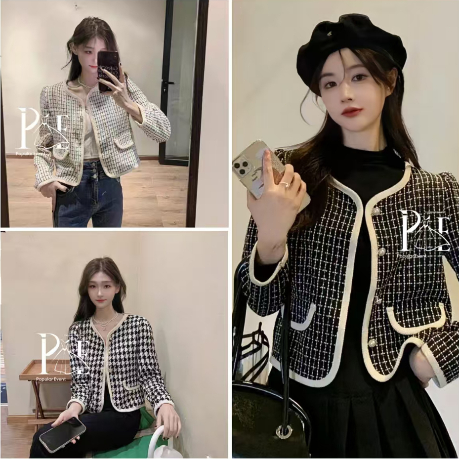 เสื้อคลุมผ้าทวีต ลายตาราง ใส่ทำงาน เสื้อคลุมใส่ทำงาน Clothing ผู้หญิง