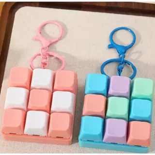 9คีย์บอร์ด พวงกุญแจจี้ Fidge ปุ่มกดอิเล็กทรอนิกส์ ไม่มีไฟ สีพาสเทล