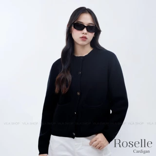 VILA | Roselle VL113 เสื้อคาดิแกนคอเปียกระเป๋าหน้า