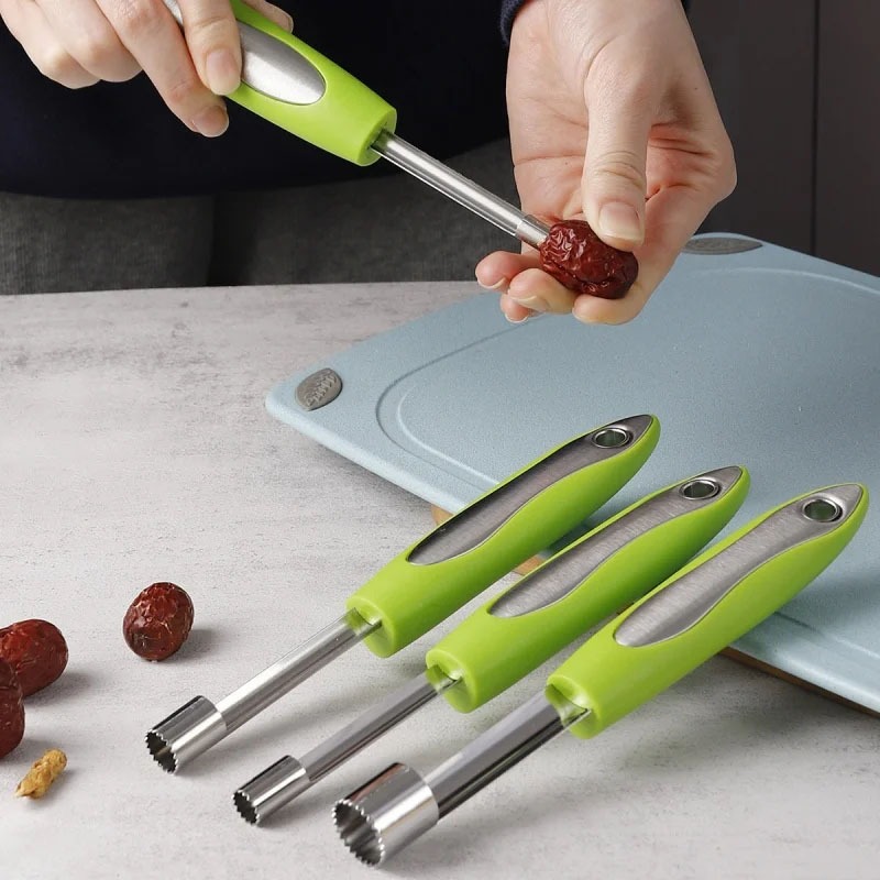 ชุดที่เจาะเมล็ดผลไม้ (1ชุดมี4ชิ้น) สแตนเลสแท้ เอาตะแก้ออกง่ายเร็ว ทันใจ ที่เจาะเมล็ดผลไม้ - รูปที่ 3