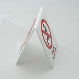 [UV52] ป้ายห้ามตั้งโต๊ะแบบสองด้าน สีขาว ขนาด 10x20cm
