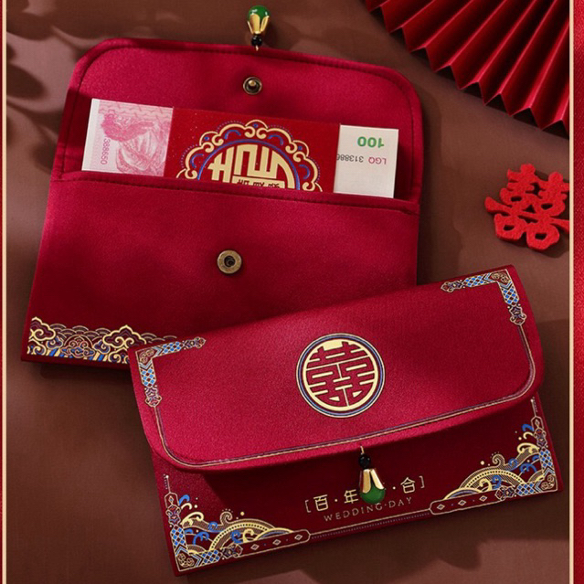 แบบเยอะมากพร้อมส่ง❤️ ถุงผ้าแดง สไตล์ซองจดหมายซองใส่เงินซองผ้าสีแดงสำหรับงานแต่งงาน งานหมั่น ของขวัญ ยกน้ำชา รับไหว้