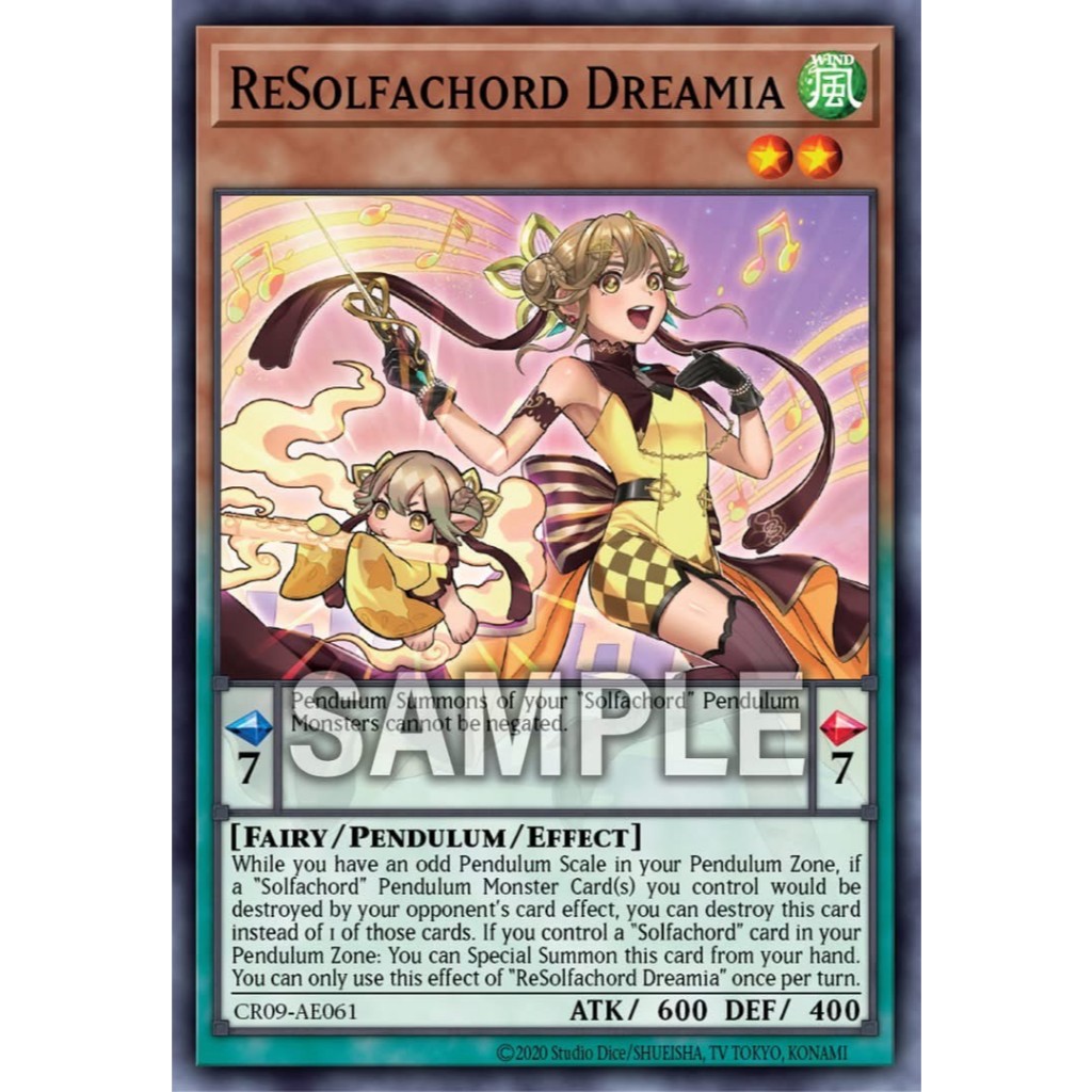 Yugioh Asia-Eng [CR09-AE061] ReSolfachord Dreamia (Common) การ์ดยูกิแท้ถูกลิขสิทธิ์