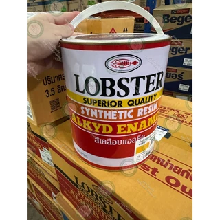 LOBSTER สีน้ำมัน สีน้ำมันเคลือบเงาตรากุ้ง สีเคลือบเงา แกลลอน 3.5 ลิตร Synthetic Resin Alkyd Enamel