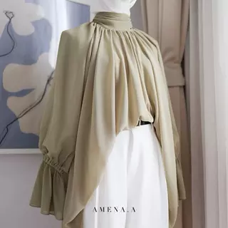 CANA เสื้อทรงปล่อย(โอเวอร์ไซส์)ผ้าชีฟอง ซับในทั้งตัวและแขน ขนาดฟรีไซส์