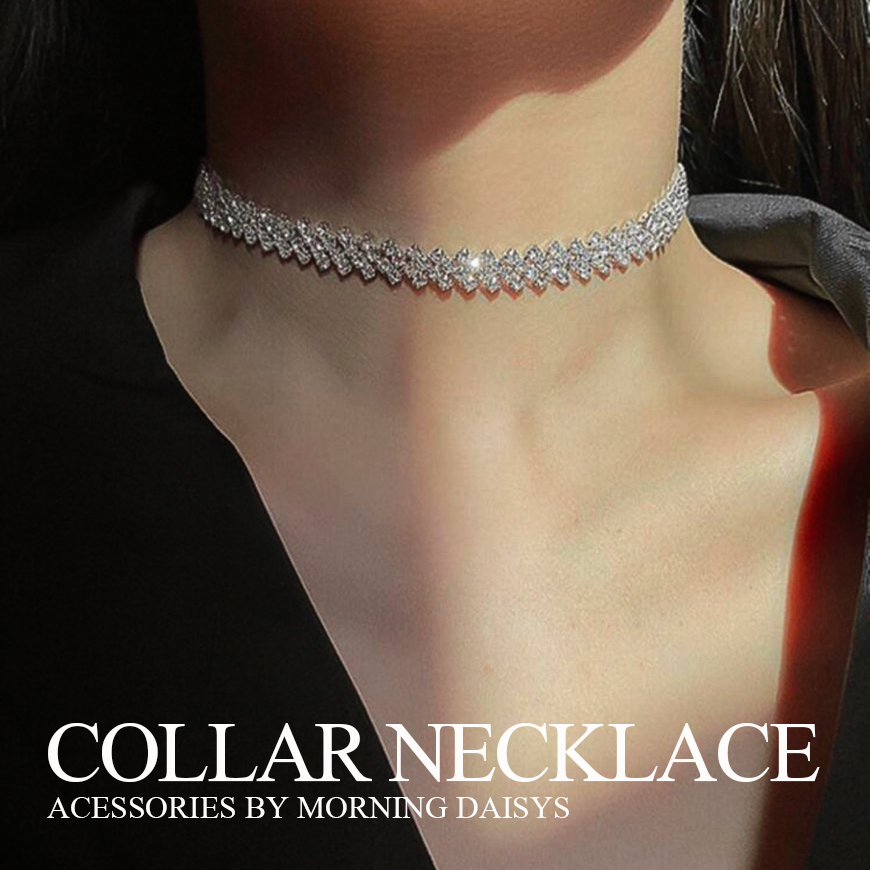 MORNING DAISYS สร้อยคอโซ่โลหประดับคริสตัล รุ่น CYSTAL COLLAR