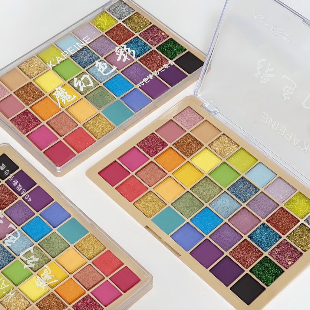 K'APEINE พาเลทอายแชโดว์ สีรุ้ง 40สี มีกลิตเตอร์ ชิมเมอร์ สีชัด กันน้ำ กันเหงื่อ ติดทน เวทีแต่งหน้า