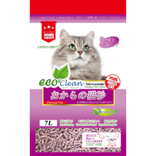 ทรายแมวเต้าหู้อีโค่คลีน ทรายเต้าหู้ธรรมชาติ ปลอดภัย ไร้สารเคมี Eco Clean Tofu Cat Litter 7L.