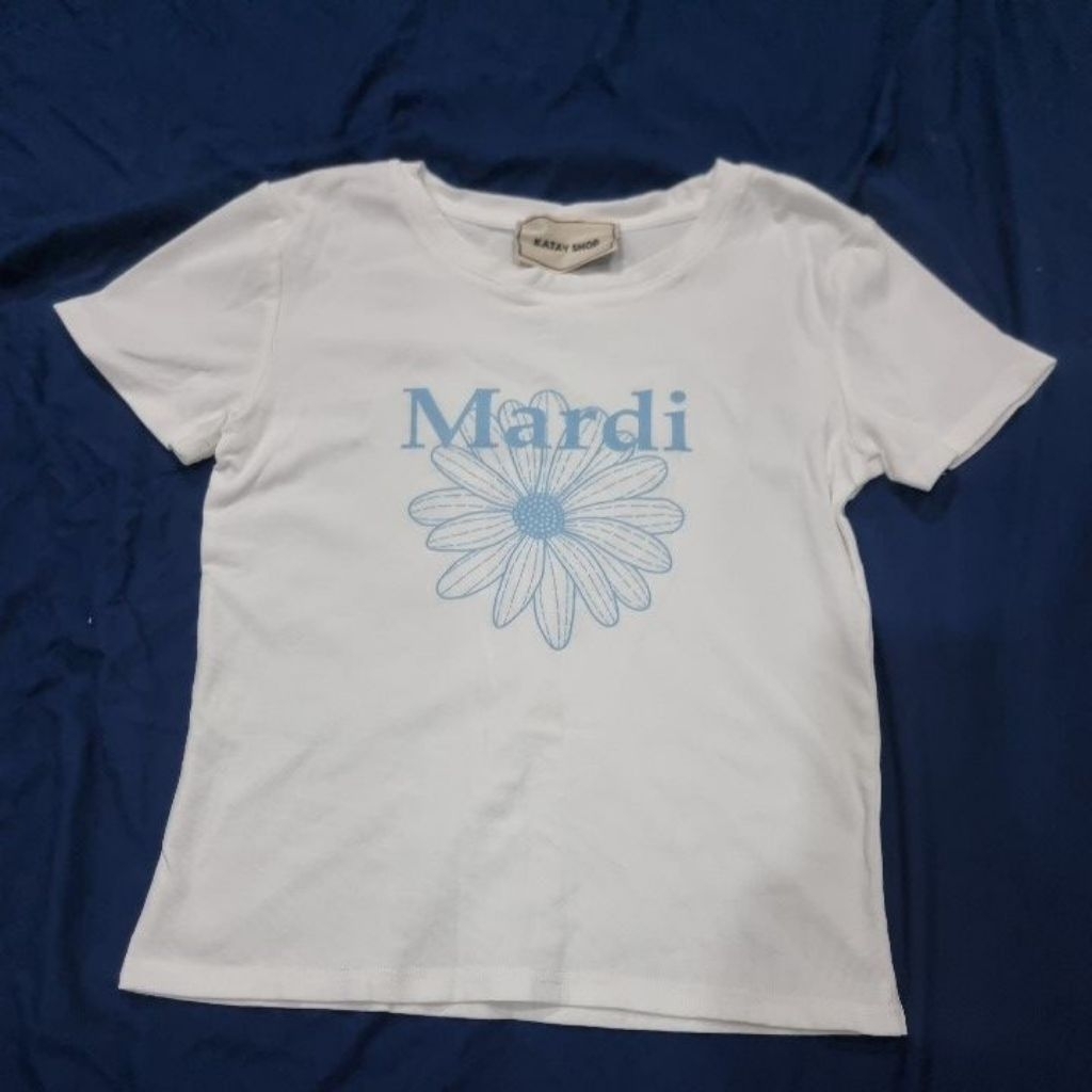 KATAY SHOP เสื้อยืดแขนสั้นสีขาวงานน่ารัก used