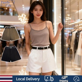 กางเกงขาสั้น มีกระเป๋าข้าง ผ้ายืด ใส่สบาย กางเกงขาสั้นเอวสูง…
