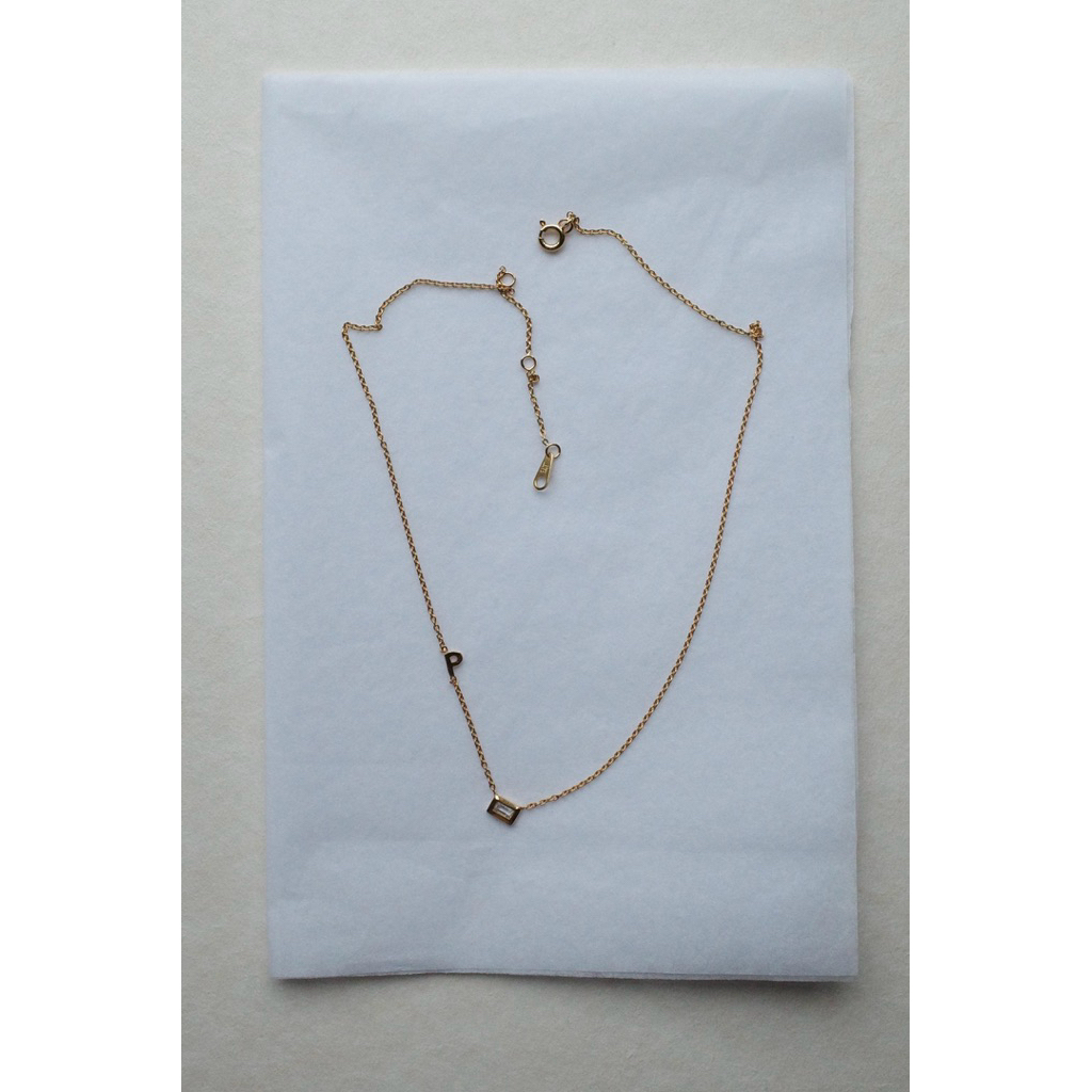 ittibitti - สร้อยคอตัวอักษร เงินแท้ Initial, White Topaz แจ้งอักษร A-Z ในแชท