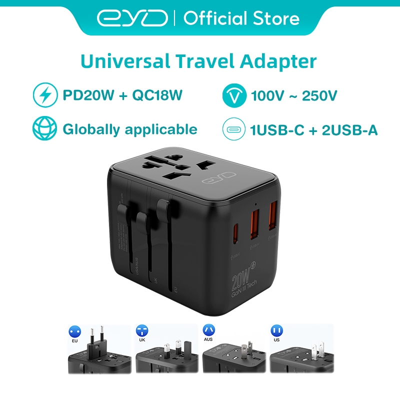 EYD SN31 อะแดปเตอร์แปลงไฟอเนกประสงค์ Universal Travel Adapter ออลอินวัน อแดปเตอร์ อินเตอร์เนชั่นแนล 