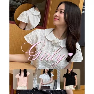 พร้อมส่งครบสี 💓Girly Top เสื้อเชิ้ตปกบัวเเขนตุ๊กตา / dressylismm
