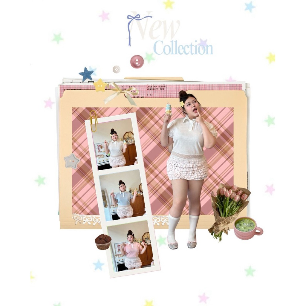 WP0104 พร้อมส่ง เสื้แแขนตุ๊กตาคอปก