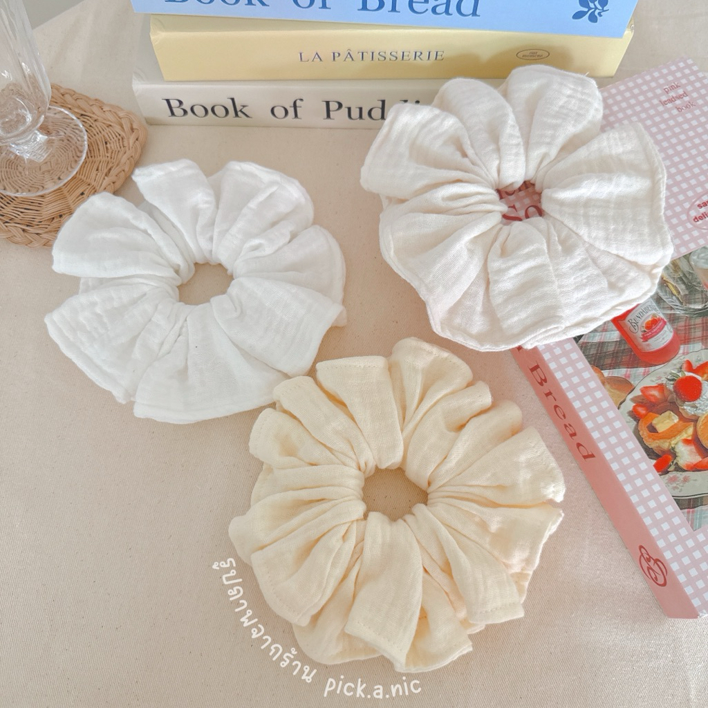 TEA & TOAST collection ยางรัดผมผ้าฝ้ายแท้ เนื้อนุ่ม Scrunchies ยางมัดผม