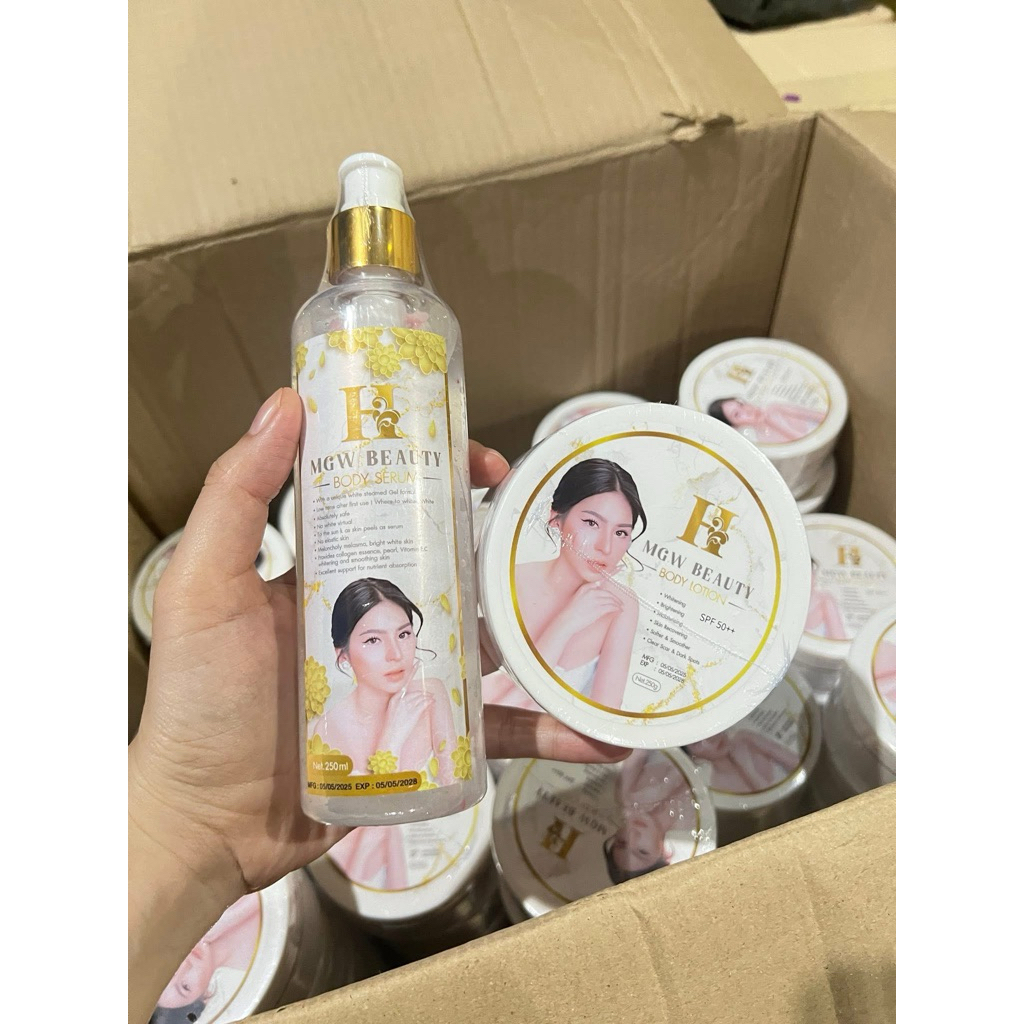 (เลขจดแจ้ง.ไทย) ครีมเมจิกไวท์ Magic White บอดี้เซรั่ม โลชั่น MGW Beauty บำรุงผิวขนาด250ml