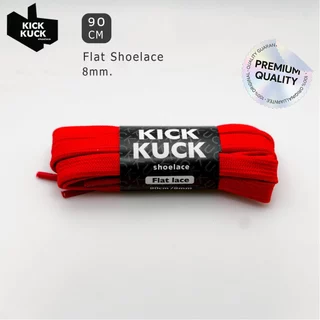 ( หนา2ชั้น พรีเมี่ยม 90cm.(ใหม่ 8เฉดสี) ) KICKKUCK(คิกคัก) เชือกรองเท้า (ทรงแบน) 90ซม กว้าง 8มิล รองเท้ากีฬาและลำลอง