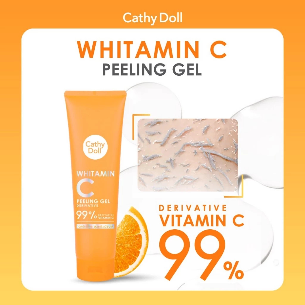 Cathy Doll เจลขัดขี้ไคล วิตามินซี Whitamin C Peeling Gel 320G.ไวท์ทามินซีพีลลิ่งเจล เคที่ดอลล์ พีลลิ่งเจล เจลขัดผิว