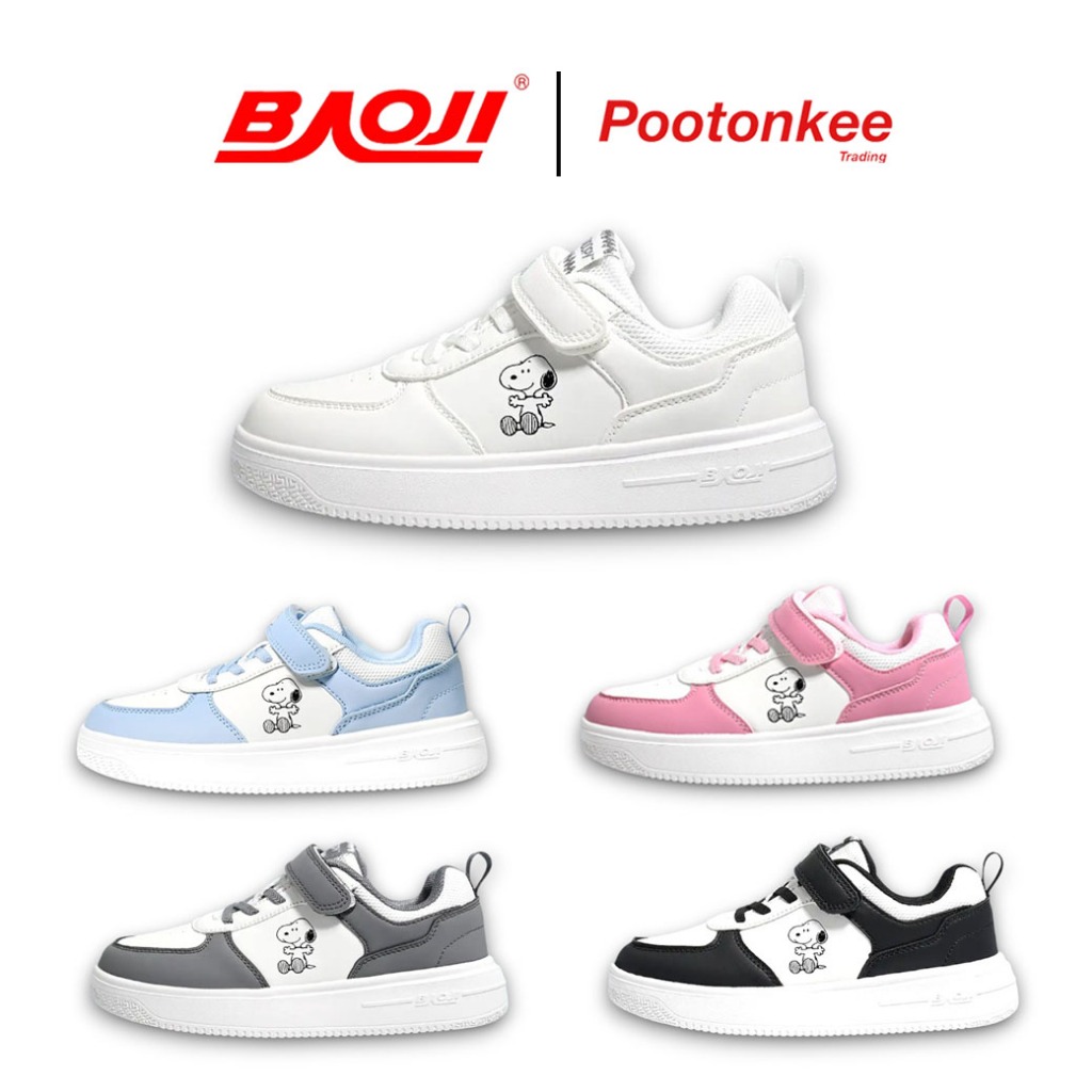 BAOJI X PEANUTS บาโอจิ BJS SP01 / BJK SP01 รองเท้าผ้าใบ รองเท้าเด็กผู้ชายและผู้หญิง PEANUTS CLASSIC MINI ลิขสิทธิ์แท้