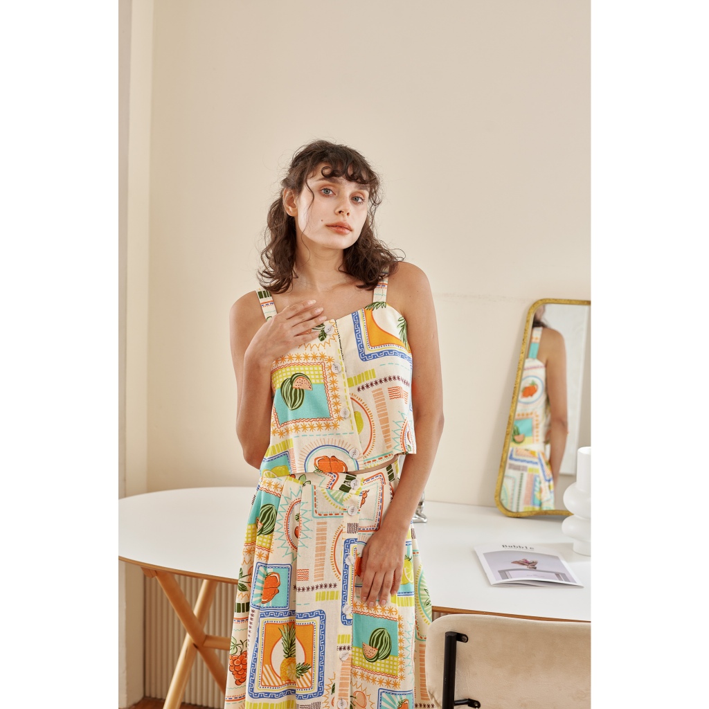 TANGO TANGERINE - TOPAZ TOP เสื้อครอป  สายเดี่ยว