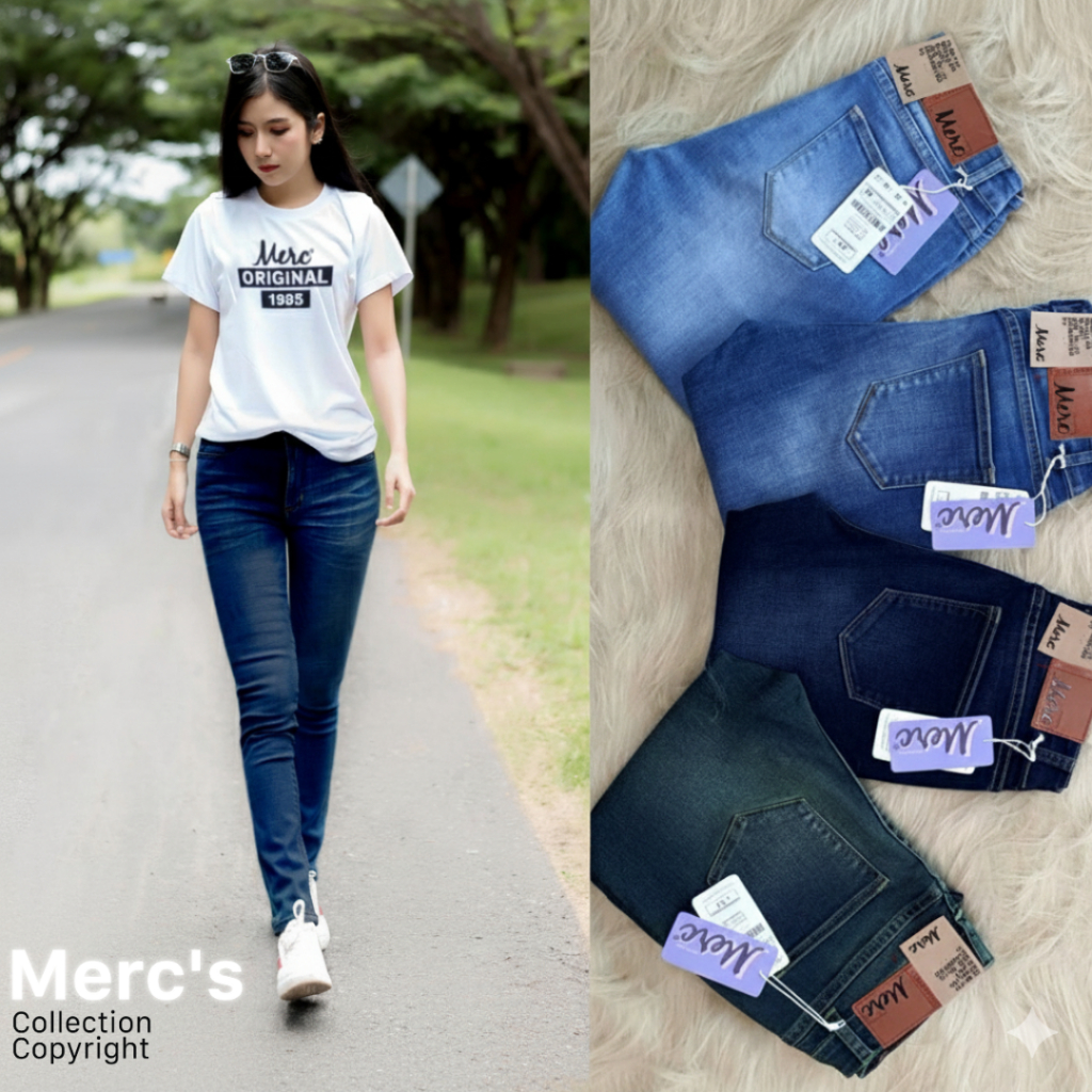 กางเกงยีนส์สลิมฟิตผู้หญิง Merc Collection