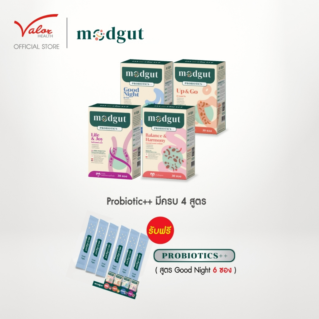 (4 แถม 6)ซื้อ Modgut probiotics ++ 4 กล่อง ฟรี!!! Modgut probiotics ++(สูตรGoodnight) 6ซอง