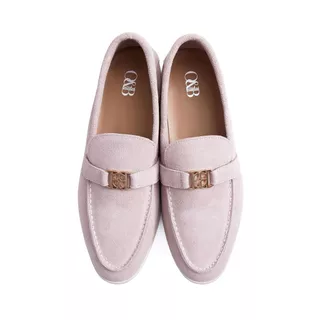 O&B รองเท้าหนังกลับ รุ่น ROMEO LOAFERS IN PINK ROSE-11218SU11691F_F5PIXX