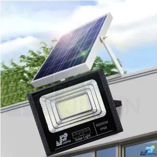 New-98000W แสงไฟสีขาว โคมไฟพลังงานแสงอาทิตย์ มีไฟสถานะ LED SMD 600 ดวง 90000mAh