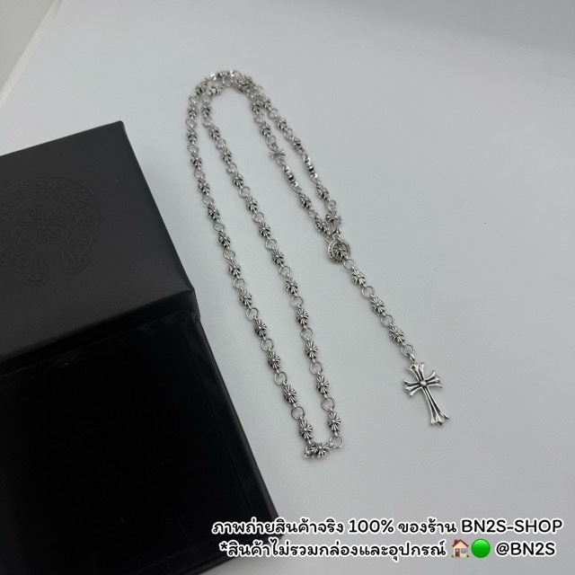 CH CROSS AND BABYFAT CHARM สร้อยคอชาย หญิง สายยาวจี้กางเขน อะไหล่เงินรมดำ พร้อมส่งในไทย