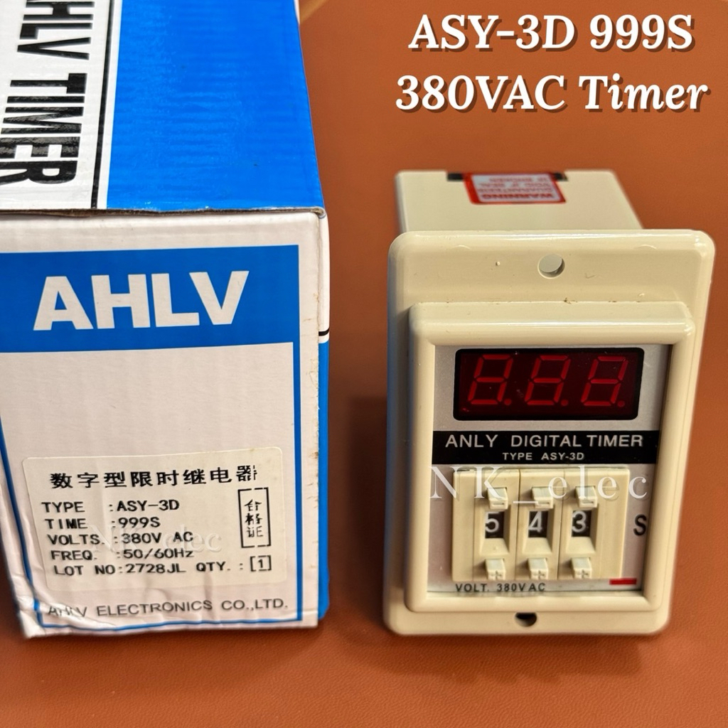 ASY-3D 999S 380VAC Timer พร้อม Socket มีสินค้า พร้อมส่งในไทย🇹🇭