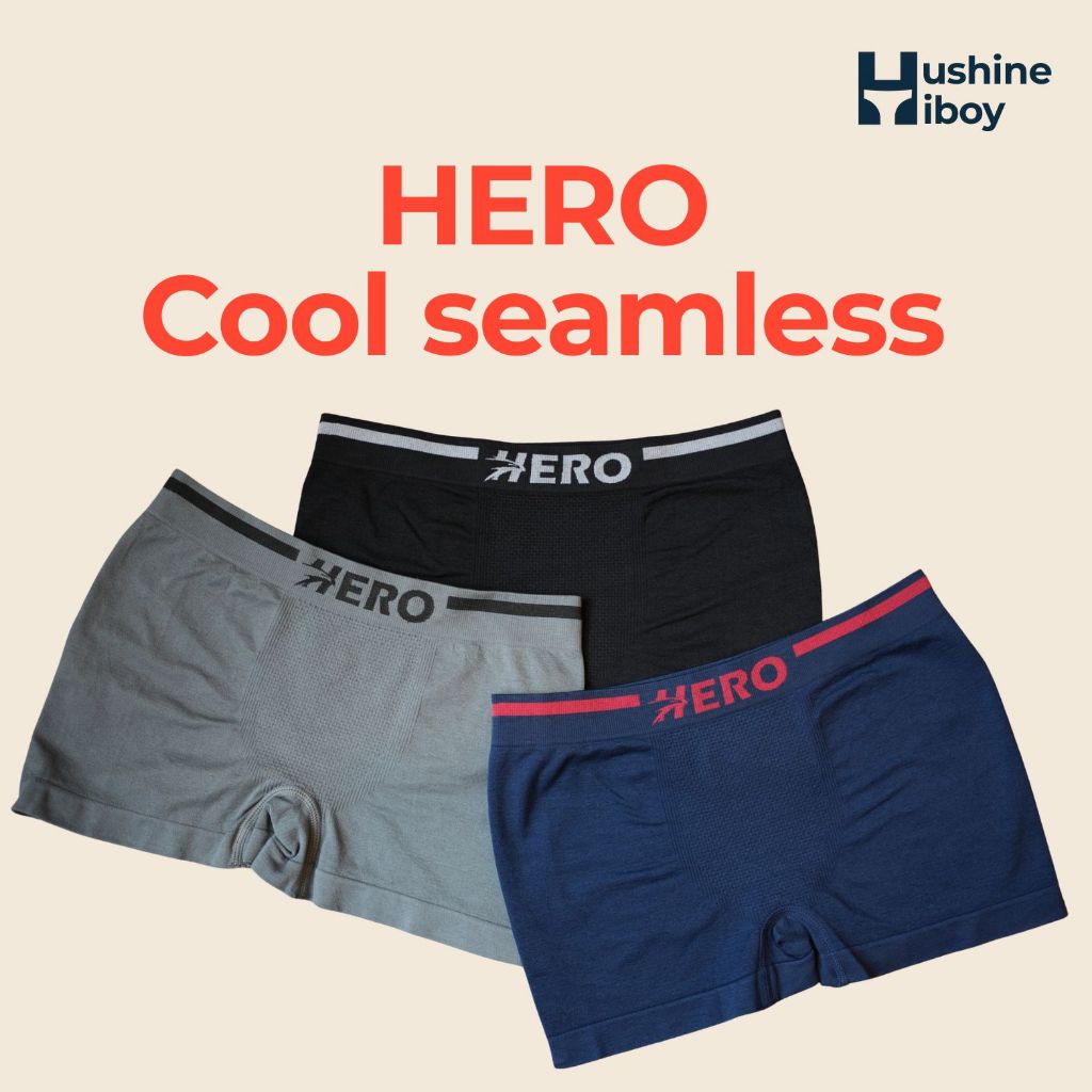 HERO Cool Seamless – กางเกงในผู้ชายไร้ตะเข็บ เย็นสบาย ระบายอากาศ แพ็ค 3 ตัว