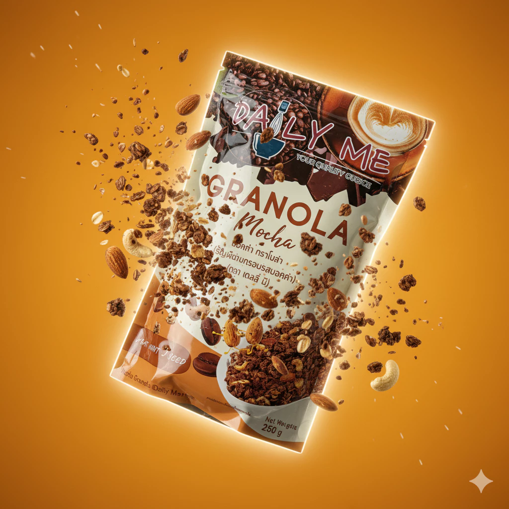 (ราคาพิเศษ มีคูปอง) กราโนล่า ของใหม่ !!! เดลี่ มี มี 4 รสชาติ Granola Daily Me ขนมเพื่อสุขภาพ ธัญพืชอบกรอบ ขนาด 250 กรัม thumbnail 4
