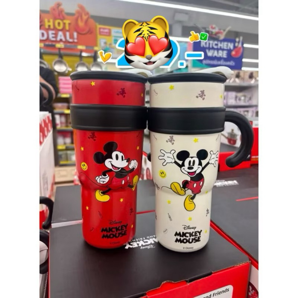 Lotus ‘s x Disney แก้วเก็บอุณหภูมิ Mickey and Friends ลายมิ๊กกี้ และมินนี่ สินค้าพรีเมี่ยมโลตัส ลิขสิทธ์แท้ 2024
