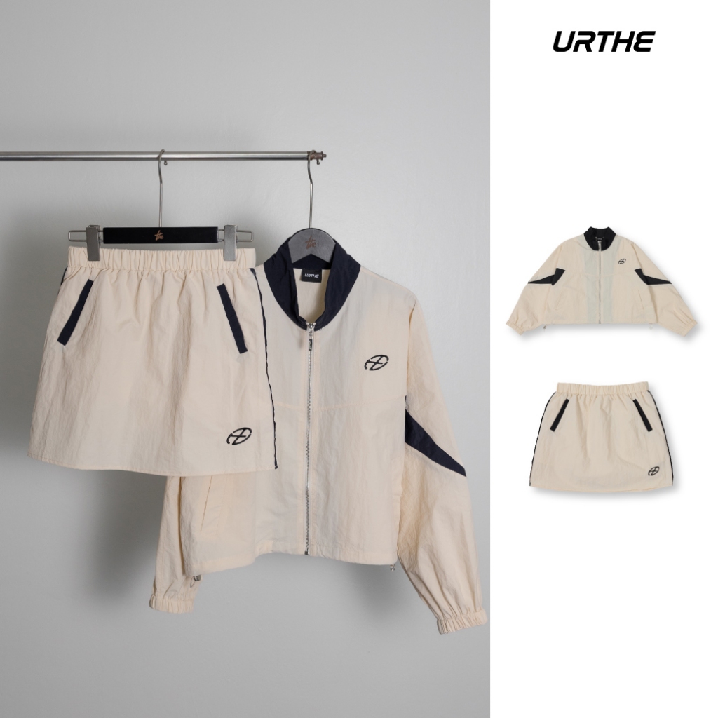 URTHE - ชุดเซต เสื้อแจ็คเก็ต กระโปรงสั้น รุ่น OFFCOURT CREW