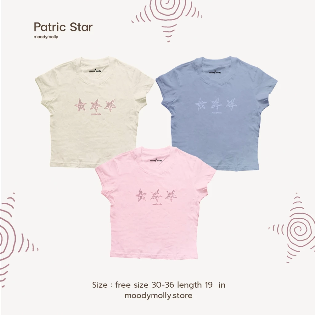 moodymolly New color เสื้อ babytee ลายสกรีนดาว