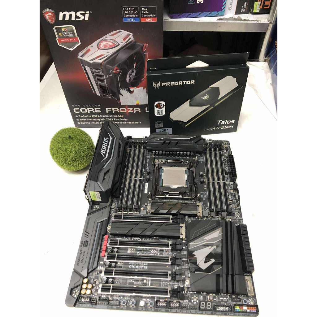 X299 AORUS Gaming 9 + cpu i9 7900x +msi cpu heat sink + ram ddr4 predator 16g bus3200 พร้อมใช้งาน